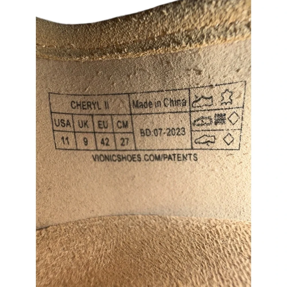Vionic Cheryl II Suede Penny Loafers Sand Lug Sole Comfort Shoes Women's 11